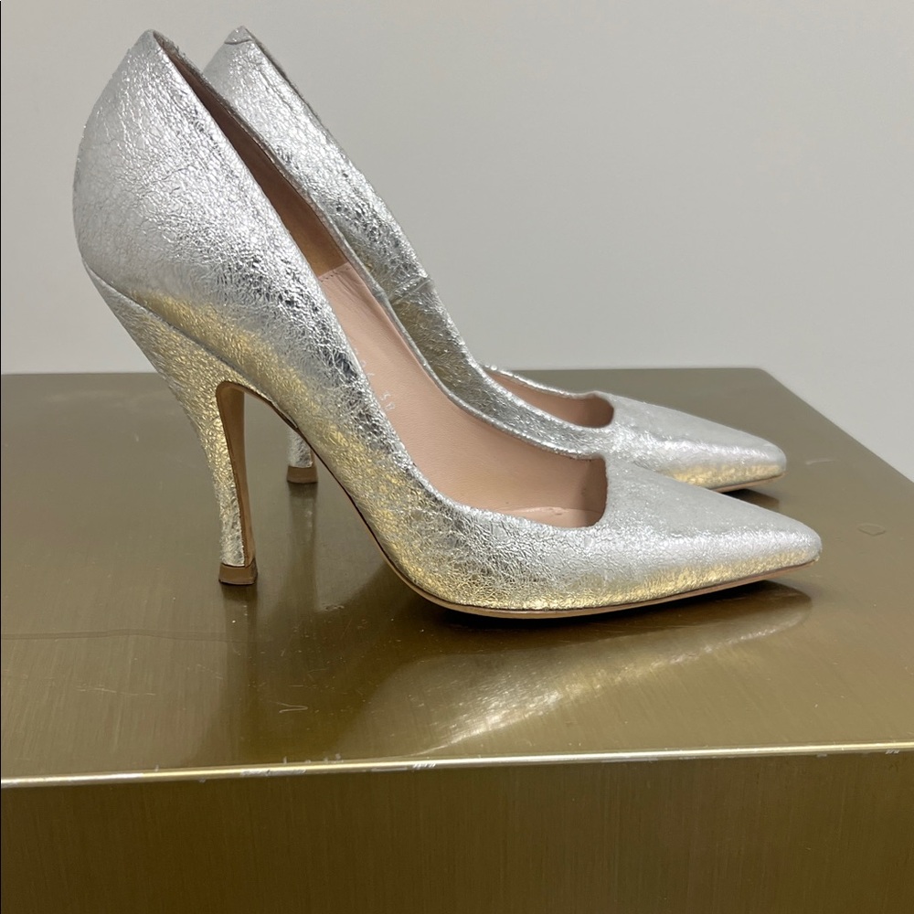 Dries Van Noten Silver Pointed Heels